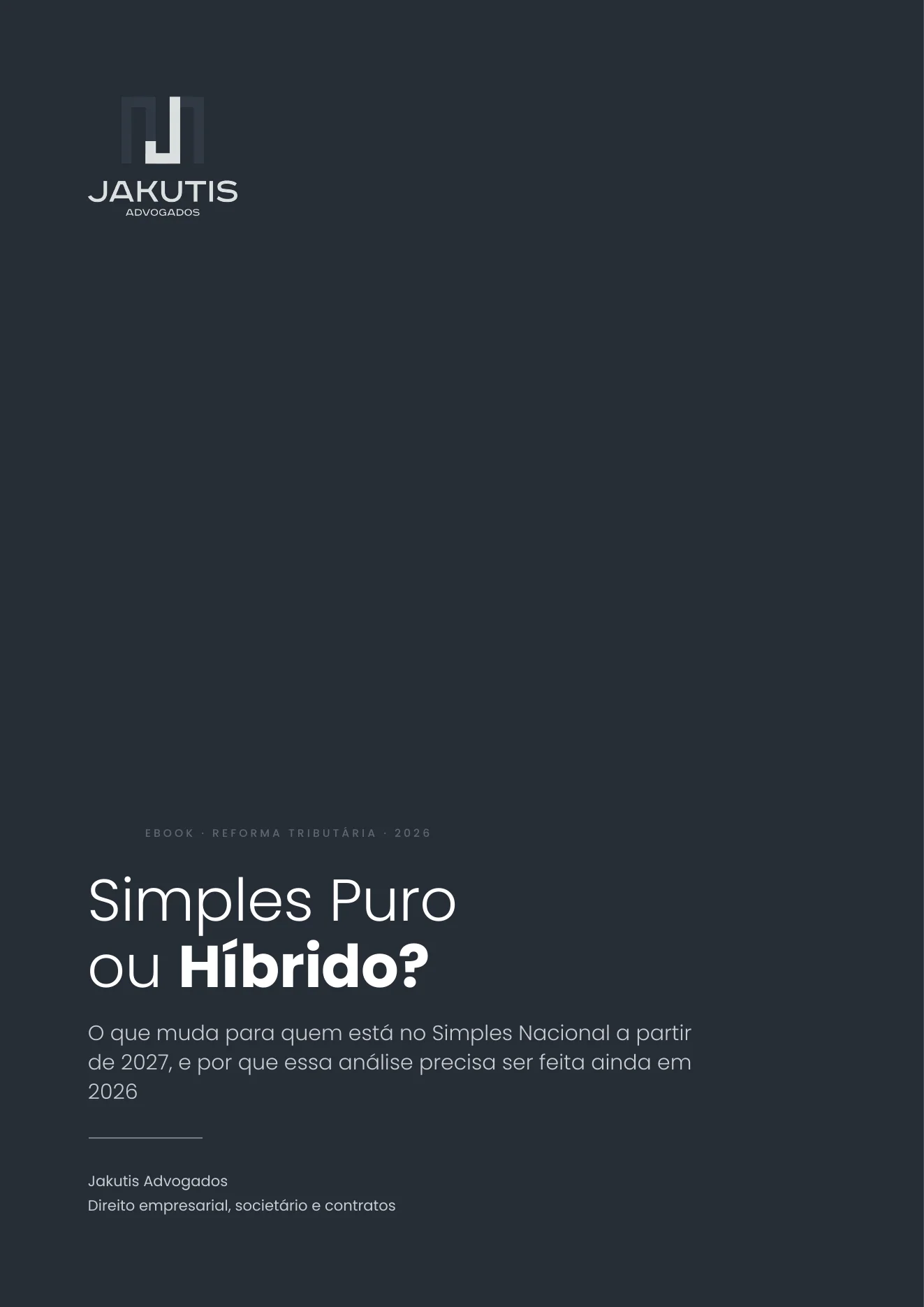 Capa do e-book Simples Puro ou Híbrido?